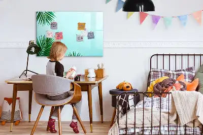 Quadro magnético para desenhar com estampa de folhas de palmeira