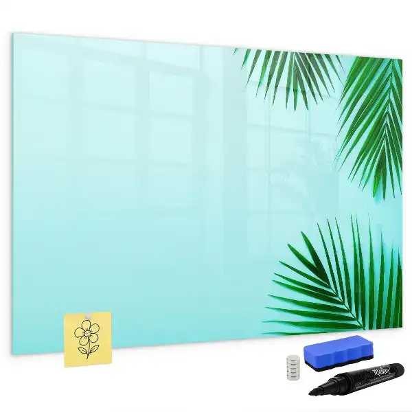 Quadro magnético para escrever estampa de folhas exóticas