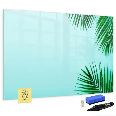 Quadro magnético para escrever estampa de folhas exóticas