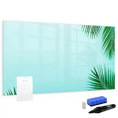 Quadro magnético para escrever estampa de folhas exóticas