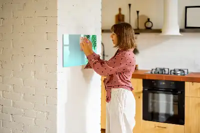 Quadro magnético para escrever estampa de folhas exóticas
