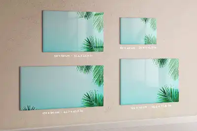 Quadro magnético para escrever estampa de folhas exóticas