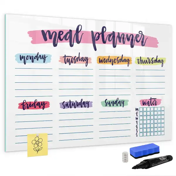 Quadro magnético para escrever modelo para menu semanal