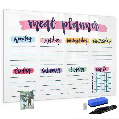 Quadro magnético para escrever modelo para menu semanal