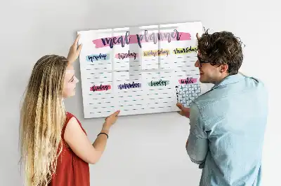 Quadro magnético para escrever modelo para menu semanal