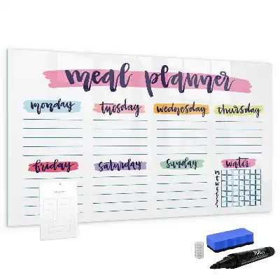 Quadro magnético para escrever modelo para menu semanal