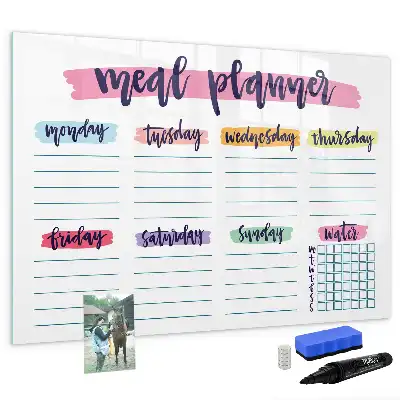 Quadro magnético para escrever modelo para menu semanal