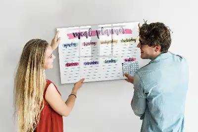 Quadro magnético para escrever modelo para menu semanal