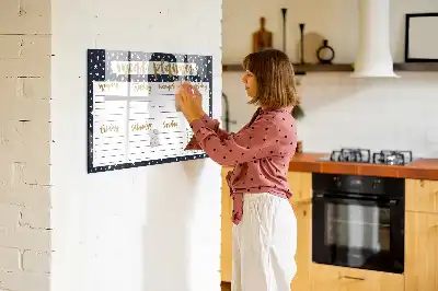 Quadro magnético para escrever planificador de refeições estelar