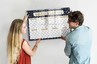Quadro magnético para escrever planificador de refeições estelar