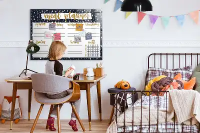 Quadro magnético para escrever planificador de refeições estelar
