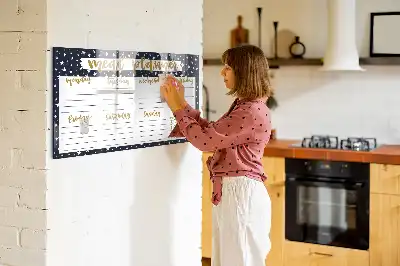 Quadro magnético para escrever planificador de refeições estelar