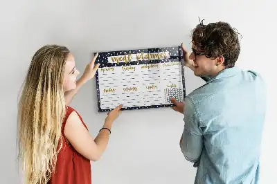 Quadro magnético para escrever planificador de refeições estelar