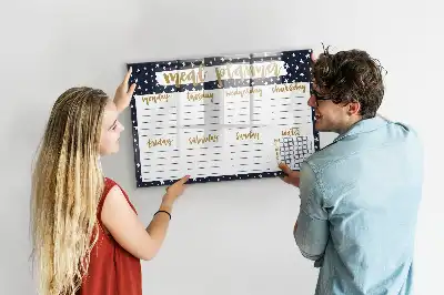 Quadro magnético para escrever planificador de refeições estelar