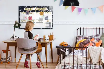 Quadro magnético para escrever planificador de refeições estelar