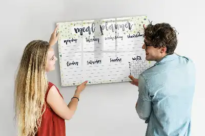 Quadro magnético para desenhar menu semanal estelar