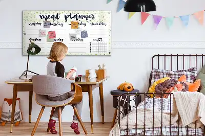 Quadro magnético para desenhar menu semanal estelar