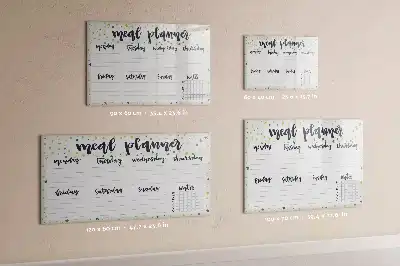 Quadro magnético para desenhar menu semanal estelar