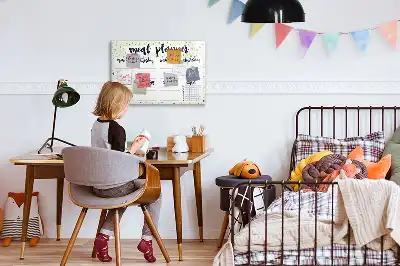 Quadro magnético para desenhar menu semanal estelar