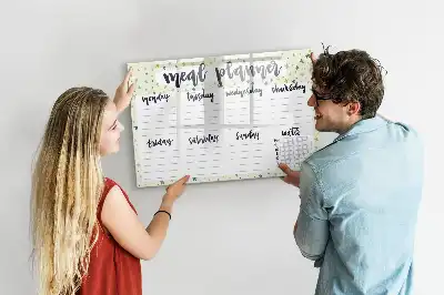 Quadro magnético para desenhar menu semanal estelar