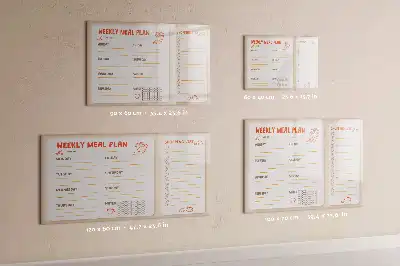 Quadro magnético para desenhar planificador de refeições retro