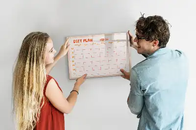 Quadro magnético para desenhar planejador semanal de refeições
