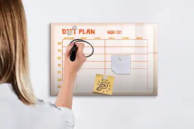 Quadro magnético para desenhar planejador semanal de refeições