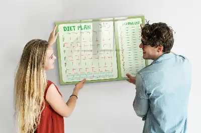 Quadro magnético para menu semanal de escrever
