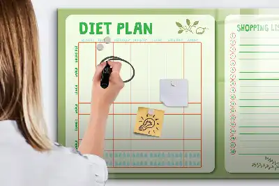 Quadro magnético para menu semanal de escrever