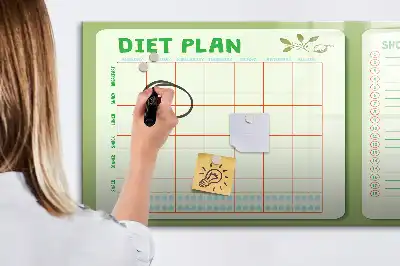 Quadro magnético para menu semanal de escrever