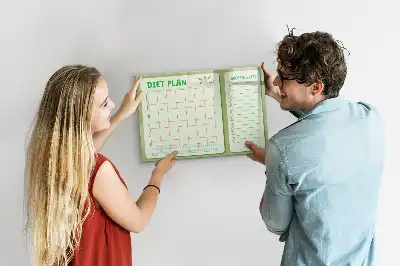Quadro magnético para menu semanal de escrever