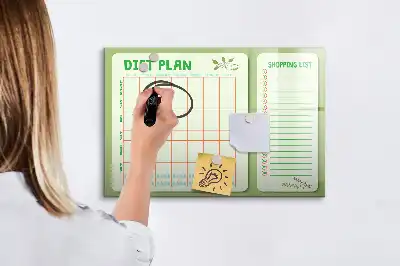 Quadro magnético para menu semanal de escrever