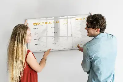 Quadro magnético para desenhar com planejamento de refeições
