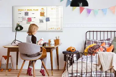 Quadro magnético para desenhar com planejamento de refeições