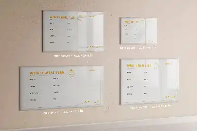 Quadro magnético para desenhar com planejamento de refeições