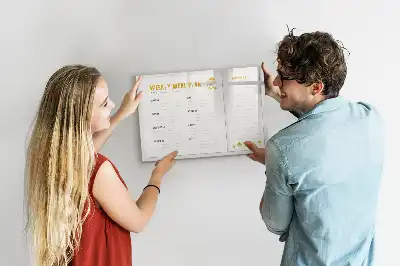 Quadro magnético para desenhar com planejamento de refeições