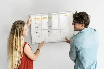 Quadro magnético para desenhar com planejamento de refeições