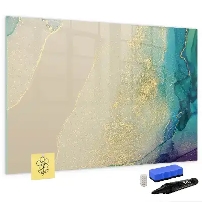 Quadro magnético para escrever estampa de mármore colorido