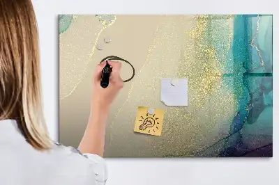 Quadro magnético para escrever estampa de mármore colorido