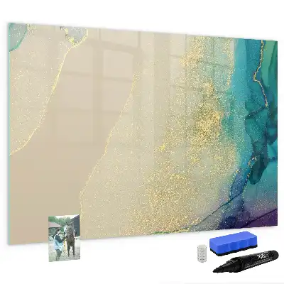 Quadro magnético para escrever estampa de mármore colorido
