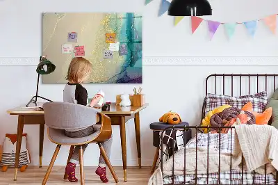 Quadro magnético para escrever estampa de mármore colorido