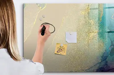 Quadro magnético para escrever estampa de mármore colorido