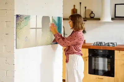 Quadro magnético para escrever estampa de mármore colorido