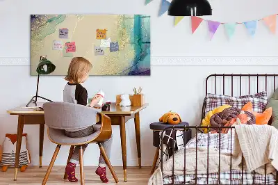 Quadro magnético para escrever estampa de mármore colorido