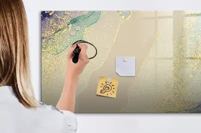 Quadro magnético para escrever estampa de mármore colorido
