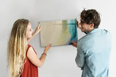 Quadro magnético para escrever estampa de mármore colorido