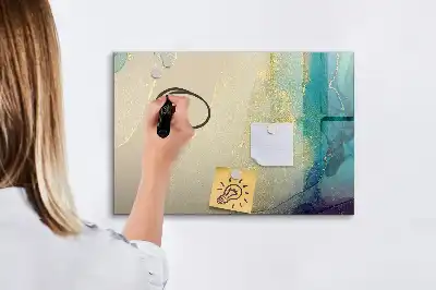 Quadro magnético para escrever estampa de mármore colorido