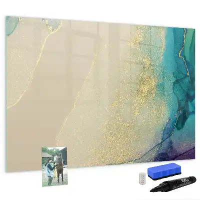 Quadro magnético para escrever estampa de mármore colorido