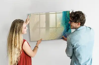 Quadro magnético para escrever estampa de mármore colorido