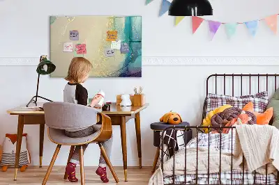 Quadro magnético para escrever estampa de mármore colorido